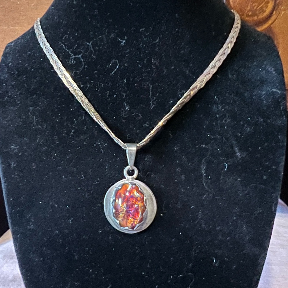 Sterling Taxco pendant & Italy chain